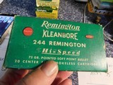 Remington 244 Several Boxes Vintage Red and Green Rem Boxes Ammo and boxes are excellent