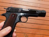 Colt 1911 Modern Series 70 Factory Engraved Royal Blue ...magnificent unfired beauty *** Must See - 16 of 17