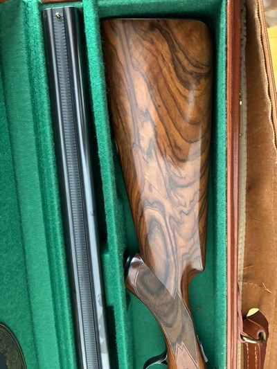 28 Ga Parker Repro In box test fired only with outter canvas 100% cond. This has the nicest wood and case colors of the many we've had - Image 4 of 14