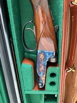 28 Ga Parker Repro In box test fired only with outter canvas 100% cond. This has the nicest wood and case colors of the many we've had - Image 1 of 14