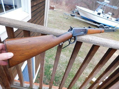 Winchester 94 Pre War (1943 era) Flat Band Long Wood 30 30 (30 WCF) Good Condition Bargain Price - Image 1 of 16
