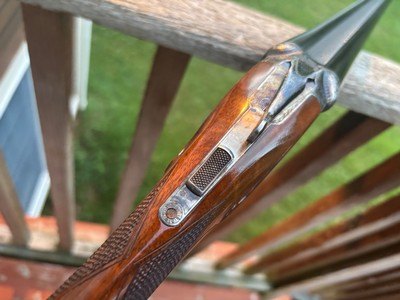 Parker 28 ga Repro DHE As New In Correct Leather Case With Outer Canvass ,Snap Caps And Key...Straight Stock (we have 3) - Image 14 of 20