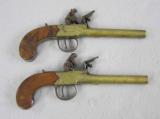 Sherwood Brass Barrel Flintlock Pistols - 1 of 7