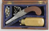 Clarbough .465 Caliber Engraved Cased Flintlock Pistol - 2 of 10