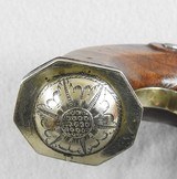 Single Shot Percussion 63 Caliber Damascus Barrel Coat Pistol - 7 of 10