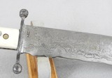 Damascus Bowie With 13” Blade W/Silver Trim Scabbard - 3 of 12