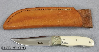 Tsoulas 3 5/8” Drop Point Blade-Custom Engraved