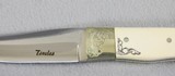 Tsoulas 3 5/8” Drop Point Blade-Custom Engraved - 3 of 7