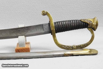 U.S. Model 1840 Ames Artillery Officers Saber-Etched Blade