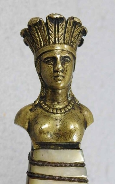 Indian Princess Head Pattern Militia Officers Sword - Brass Scabbard - Image 11 of 14