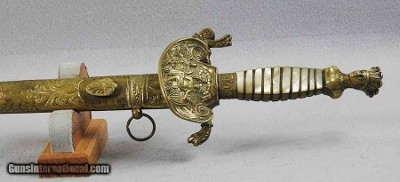 Indian Princess Head Pattern Militia Officers Sword - Brass Scabbard - Image 2 of 14