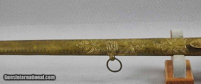 Indian Princess Head Pattern Militia Officers Sword - Brass Scabbard - Image 3 of 14