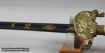 Indian Princess Head Pattern Militia Officers Sword - Brass Scabbard - Image 10 of 14