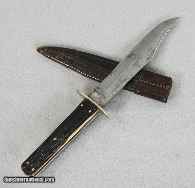H. Osman Co. City, Nice 6” Clip Point Bowie Knife with Leather Scabbard