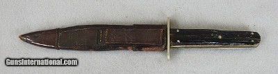 H. Osman Co. City, Nice 6” Clip Point Bowie Knife with Leather Scabbard - Image 4 of 5