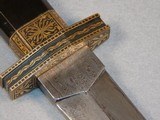 Old Damascus Blade Dagger With Engraved Gold And Black Enamel Fittings - 8 of 9