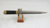 Old Damascus Blade Dagger With Engraved Gold And Black Enamel Fittings - 1 of 9