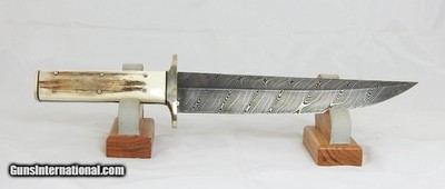 Damascus Custom Searles Style Blade Bowie Knife