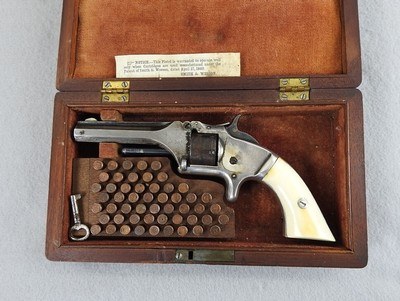 S&W Model No. 1 Second Issue 22RF, Cased 75% Silver