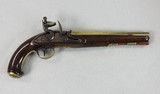 John Miles 60 Caliber Brass Barrel Flintlock Pistol