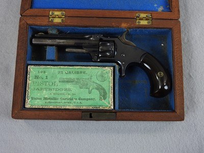 S&W Model No.1 Third Issue 22RF, Cased 80% Blue