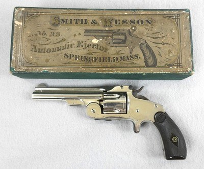 S&W 38 Single Action First Model Revolver 4” With Picture Box