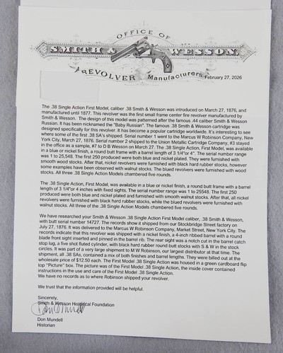 S&W S.A. First Model 38 Centerfire aka Baby Russian - Image 9 of 9