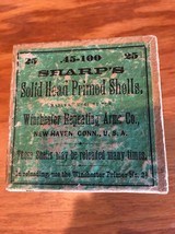 2 boxes, each is labelled: 45-100 Sharps Box of 25 solid head primed shells by Winchester Repeating Arms - 8 of 15