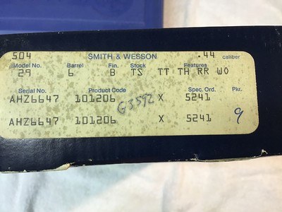 Smith&Wesson model 29-3 6in barrel 1985