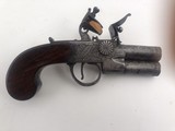 Richard Howe tap action flintlock screw barrel 2 shot pistol 38 caliber - 2 of 10