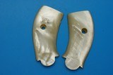 ANTIQUE MOTHER of PEARL GRIPS for a SMALL REVOLVER / PISTOL ORIGINAL MATCHED PAIR - 7 of 8