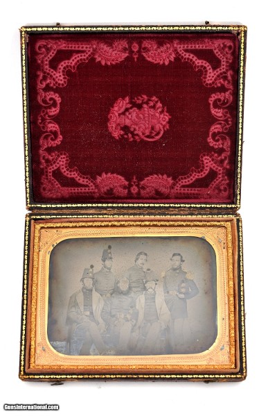 HALF PLATE AMBROTYPE OF CALIFORNIA MILITIA ARTILLERY SOLDIERS
