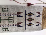 Very Large Indian Beaded and Quill Decorated Pipe Bag - 10 of 13