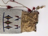 Very Large Indian Beaded and Quill Decorated Pipe Bag - 5 of 13