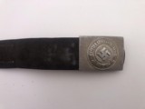 German Worker's Front Leather Belt and Buckle - 1 of 8