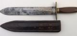 Large Antique Spearpoint Bowie With Sheath - 3 of 17