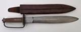 Civil War Era Double Edge Bowie Knife With Original Leather Scabbard - 1 of 9