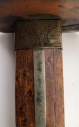 Civil War Era Double Edge Bowie Knife With Original Leather Scabbard - 6 of 9