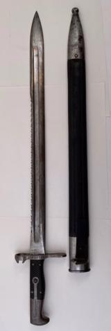 Model 1878 Swiss Vetterli Pioneer Saw back Bayonet And Scabbard - 1 of 12