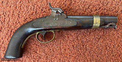 Ames Boxlock Percussion Pistol Model 1842 Navy Dated 1845