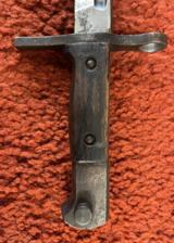 Japanese Arisaka Bayonet with scabbard and Leather Frog - 5 of 11