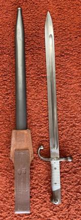 1891 Argentine Mauser Bayonet With Scabbard And Leather Frog - 4 of 14