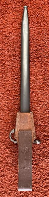 1891 Argentine Mauser Bayonet With Scabbard And Leather Frog - 2 of 14