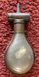 Antique Horn And Brass Powder Flask - 1 of 8