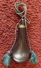 Antique Dixon & Sons Powder Flask With Original Cord & Tassels - 2 of 8