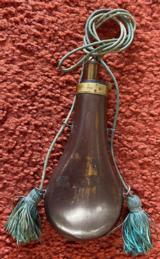 Antique Dixon & Sons Powder Flask With Original Cord & Tassels - 1 of 8