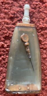 Antique Flattened Horn Powder Flask - 7 of 7