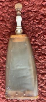 Antique Flattened Horn Powder Flask