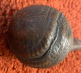 Antique Middle Eastern
Tooled
Leather Powder Flask Made From A Camel Scrotum - 6 of 6