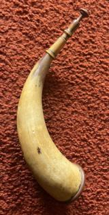Wonderful Antique Powder Horn With Mirror In Base - 2 of 6